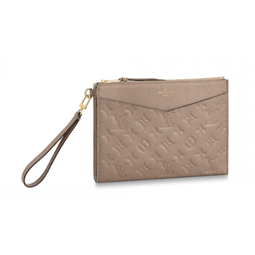 Louis Vuitton Original Monogram Empreinte Clutch tas MELANIE M68705 grijs