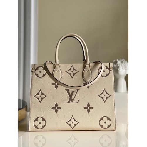 Louis Vuitton Original Onthego medium draagtas creme M45495 Brown Logo