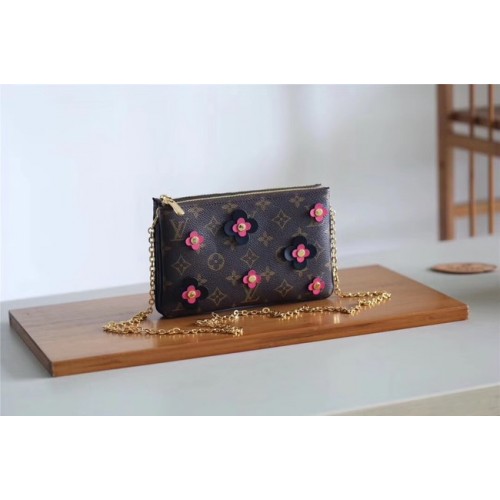 Louis Vuitton Original POCHETTE DUBBELE RITS M63905 zwart