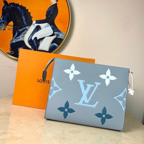 Louis Vuitton POCHETTE VOYAGE MM M80504 Blauw Saffraan