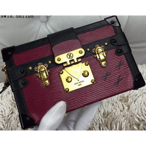 Louis Vuitton Petite Malle Epi leren tas M94219 bordeauxrood