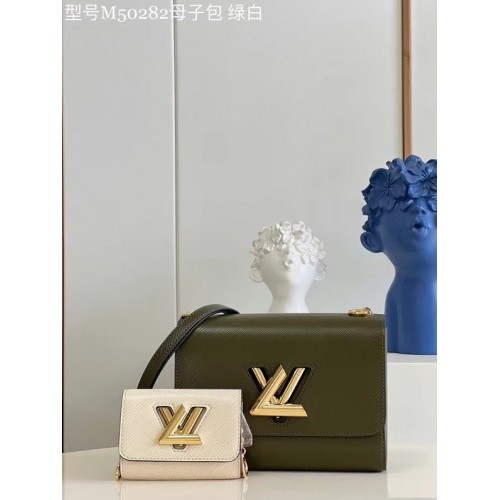 Louis Vuitton TWIST PM M59886 Kaki Kwarts Wit