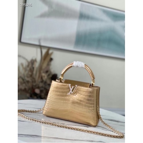 Louis Vuitton krokodillenleer CAPUCINES BB M48865 goud