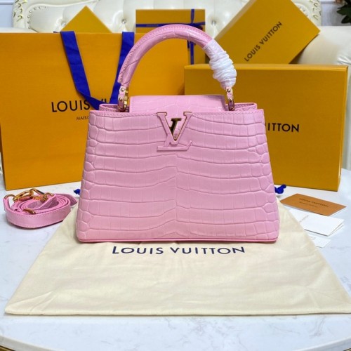 Louis Vuitton krokodillenleer CAPUCINES BB M81190 roze
