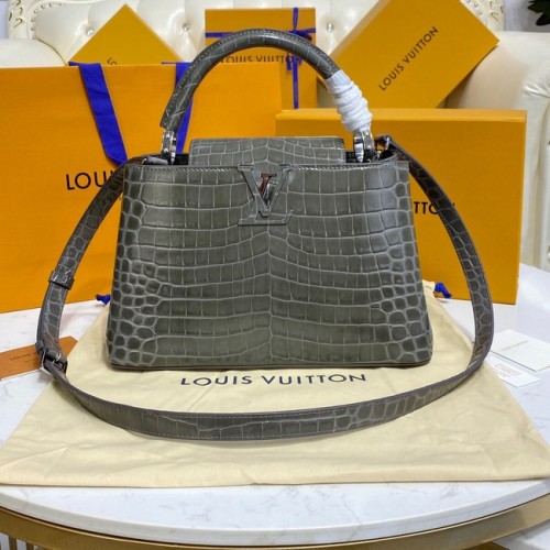 Louis Vuitton krokodillenleer CAPUCINES M48866 donkergrijs
