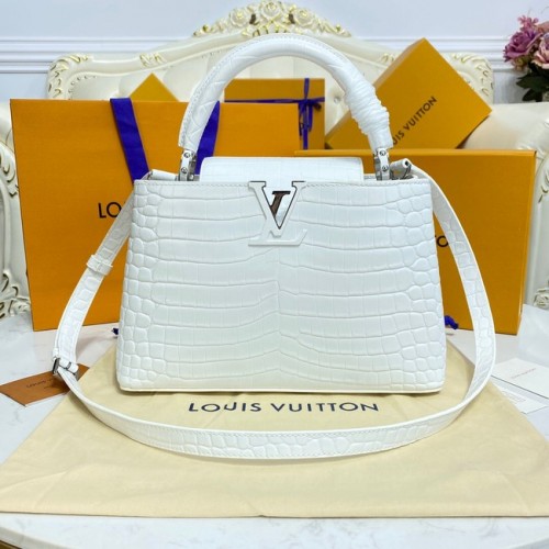 Louis Vuitton krokodillenleer CAPUCINES M48866 wit