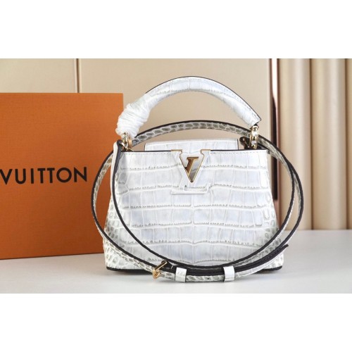 Louis Vuitton krokodillenleer CAPUCINES MINI M48865 lichtgrijs