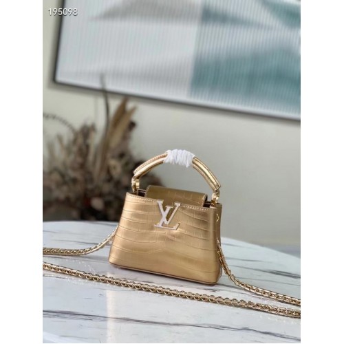 Louis Vuitton krokodillenleer CAPUCINES MINI M81190 goud