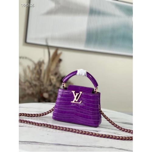 Louis Vuitton krokodillenleer CAPUCINES MINI M81190 paars
