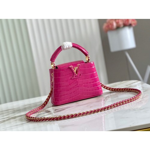 Louis Vuitton krokodillenleer CAPUCINES MINI M81190 roze