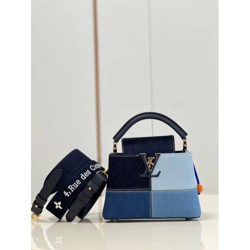 Louis Vuitton denim CAPUCINES MINI M59430 blauw