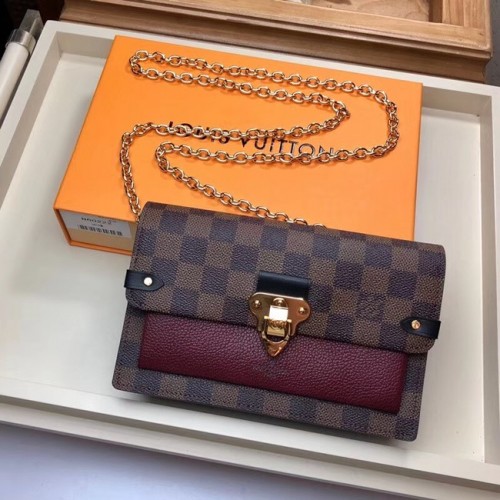 Louis Vuitton originele VAVIN KETTINGPORTEFEUILLE N60237 Lie de Vin