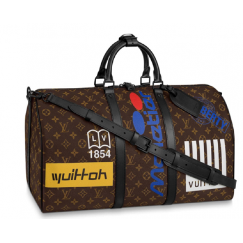 Louis vuitton origineel KEEPALL BANDOULIERE 50 M44643 M44642 Kastanje