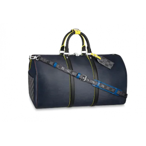 Louis vuitton originele KEEPALL BANDOULIERE 50 M55149 blauw