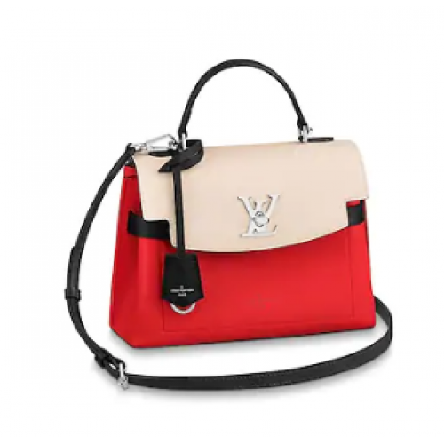 Louis vuitton originele LOCKME OOIT BB M53937 Kabuki Rood & Kwarts Wit & Zwart
