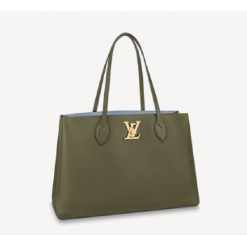 Louis vuitton originele LOCKME SHOPPER M57345 kaki groen
