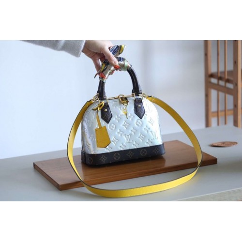 Louis vuitton originele Monogam vernis Alma BB M44389 zilver