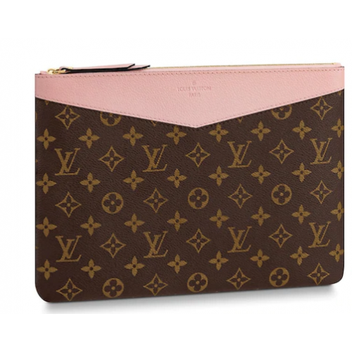 Louis vuitton originele Monogram Canvas DAGELIJKSE POUCH M62048 roze