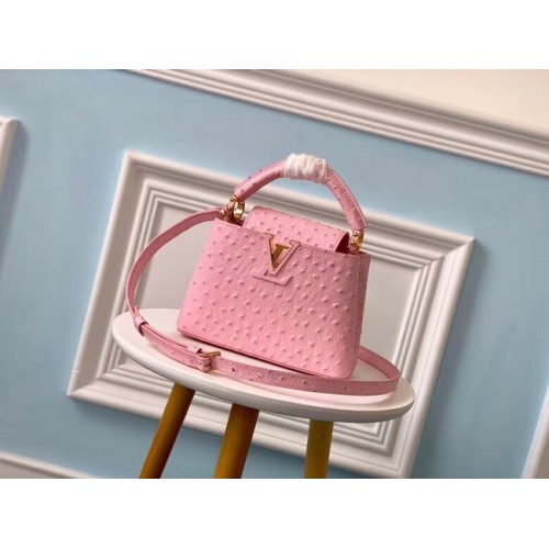 Louis vuitton originele Struisvogel patroon CAPUCINES Mini M44611 Eau de Rose