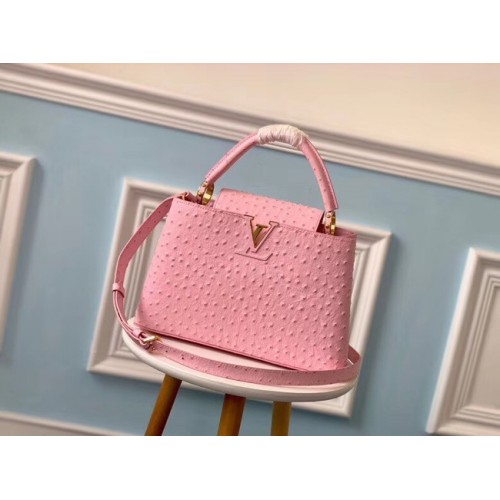 Louis vuitton origineel struisvogelpatroon CAPUCINES PM M53665 Eau de Rose