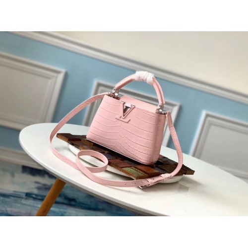 Louis vuitton originele krokodil CAPUCINES Mini M93163 roze