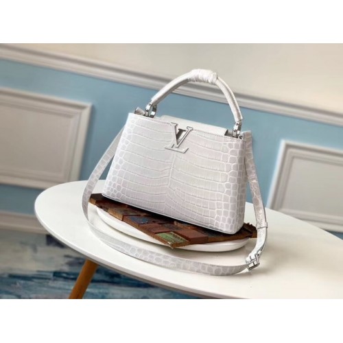 Louis vuitton originele krokodil CAPUCINES PM M53665 creme