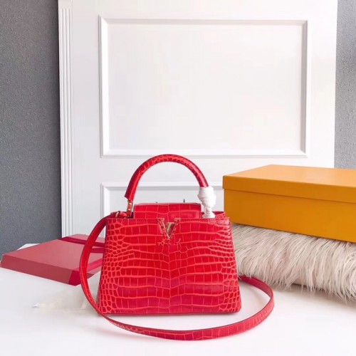 Louis vuitton originele krokodil CAPUCINES PM M94587 rood