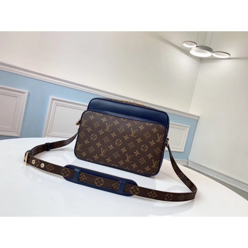 Louis vuitton originele monogram canvas schoudertas M51478 blauw