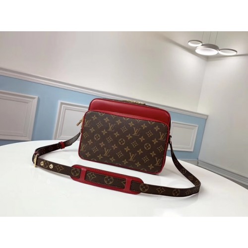 Louis vuitton originele monogram canvas schoudertas M51478 rood