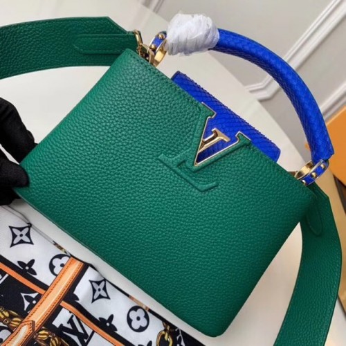 Louis vuitton origineel taurillon leer Capucines Mini N95509 groen