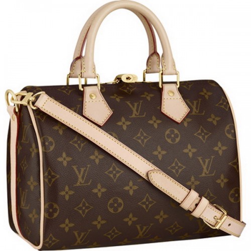 Louis Vuitton Monogram Canvas Speedy 25 met schouderriem M40390