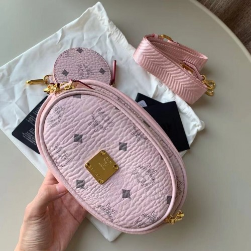 MCM Essential Visetos multifunctionele crossbody tas kalfsleer MCM96858 etui roze