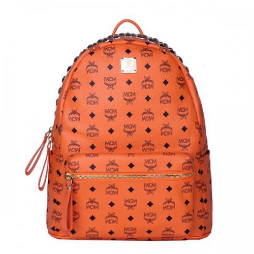 MCM Medium Top Studs Rugzak MC4232 Oranje