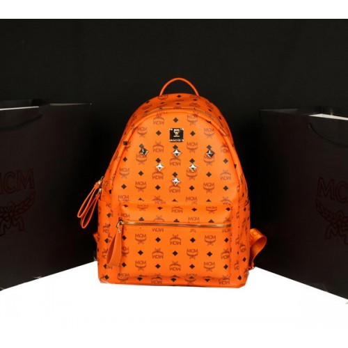 MCM Stark Rugzak Jumbo in Kalfsleer 8006 Oranje
