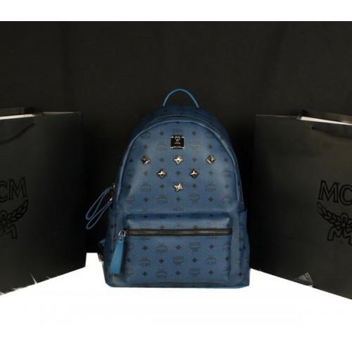 MCM Stark Rugzak Jumbo in Kalfsleer 8006 RoyalBlue