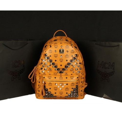 MCM Stark Rugzak Jumbo in Kalfsleer 8100 Camel