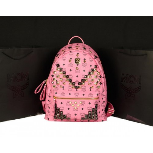 MCM Stark Rugzak Jumbo in Kalfsleer 8100 Roze