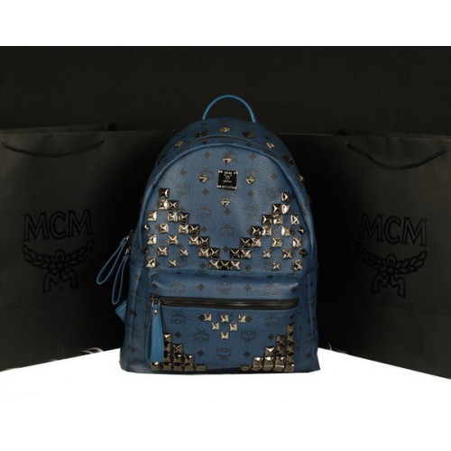 MCM Stark Rugzak Jumbo in Kalfsleer 8100 RoyalBlue
