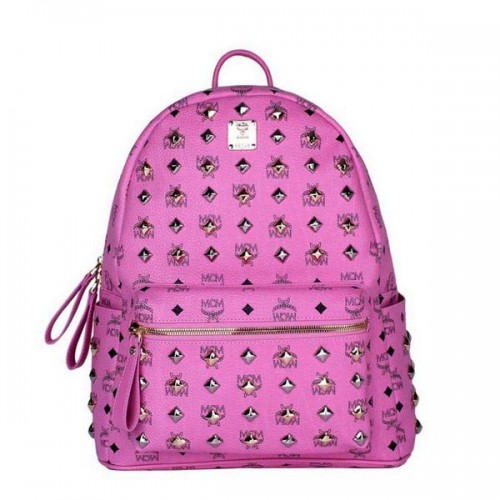 MCM Stark medium rugzak met studs MC2089 Rosy