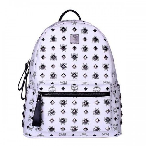 MCM Stark medium rugzak met studs MC2089 wit