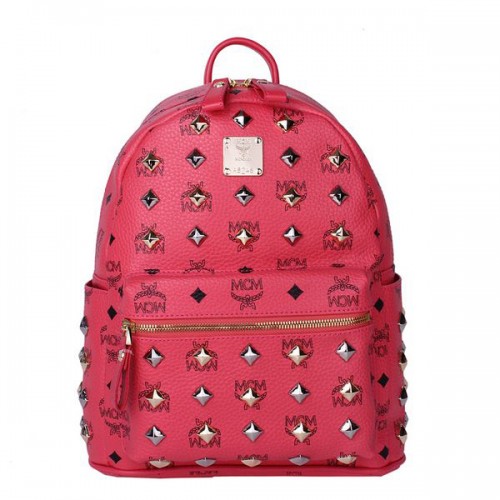 MCM Stark kleine rugzak met studs MC2089S lichtrood