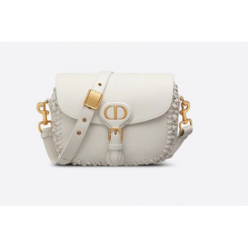 MEDIUM DIOR BOBBY BAG Latte generfd generfd kalfsleer met gestikte naden M9319UB