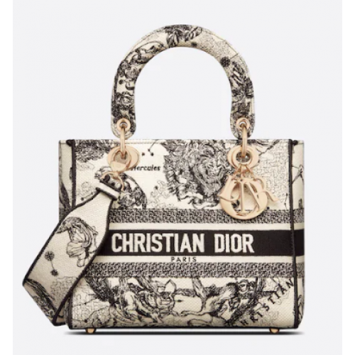 MEDIUM DIOR Latte Toile de Jouy Zodiac-borduursel M0565OR
