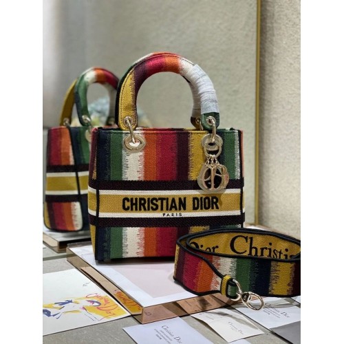 MEDIUM LADY D-LITE TAS Multicolor D-strepen borduursel M0565ORFQ