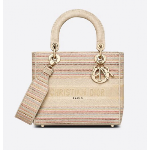 MEDIUM LADY D-LITE TAS Geborduurd meerkleurig gestreept M0565ORFO