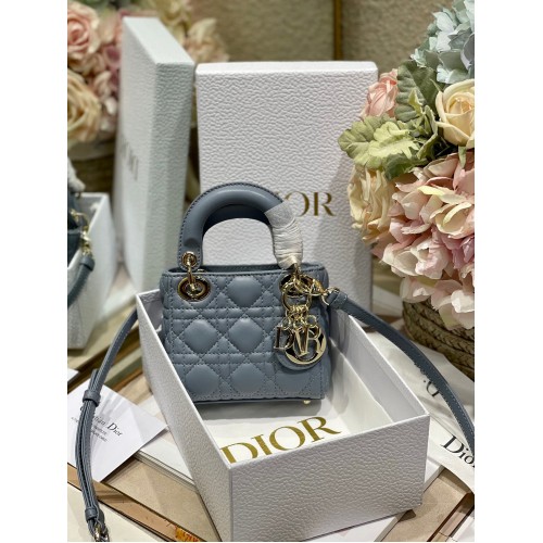 MICRO DIORAMOUR LADY DIOR TAS S08568 Grijs goudkleurig metaal