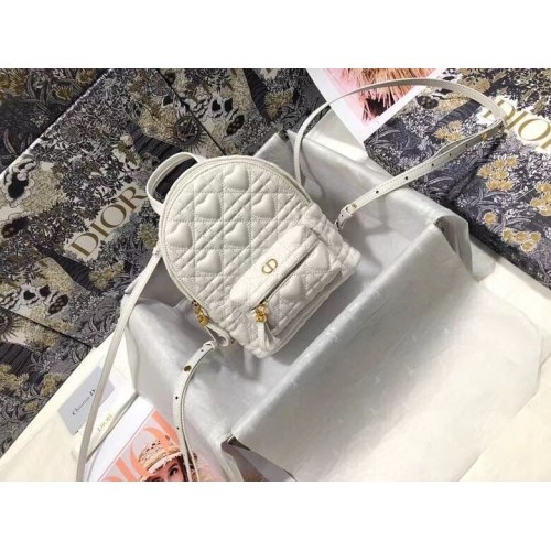 MINI DIOR RUGZAK Cannage lamsleer M9222 wit