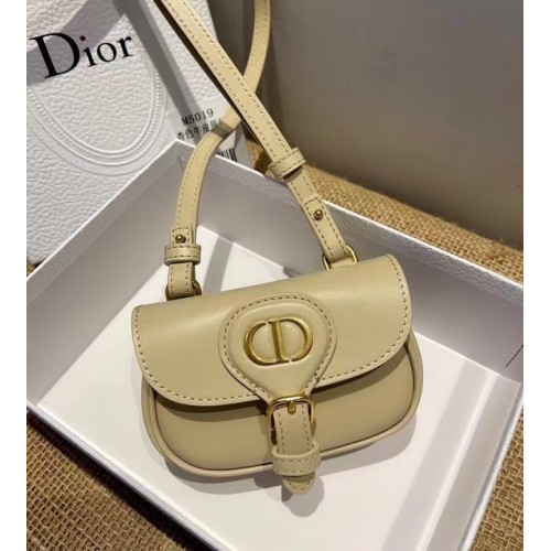 MINI DIOR BOBBY BAG Warm taupe boxkalfsleer S5109U Crème