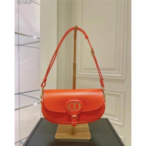 MINI DIOR BOBBY BAG Warm taupe boxkalfsleer S5109U oranje
