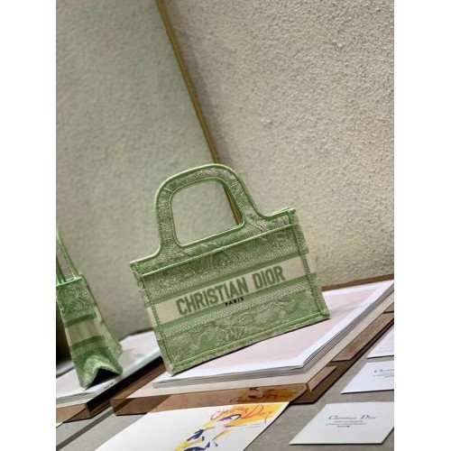 MINI DIOR BOOK TOTE Geborduurd S5475Z groen